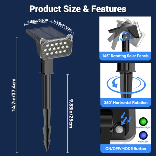 Solar Spot Lights Outdoor Waterproof, Super Bright Focused Beam Spotlights - image 9