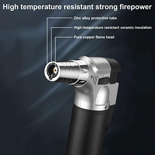 Mini Maçarico - Isqueiro Cozinha,Encaixar todos os tanques Maçarico com trava segurança e chama ajus