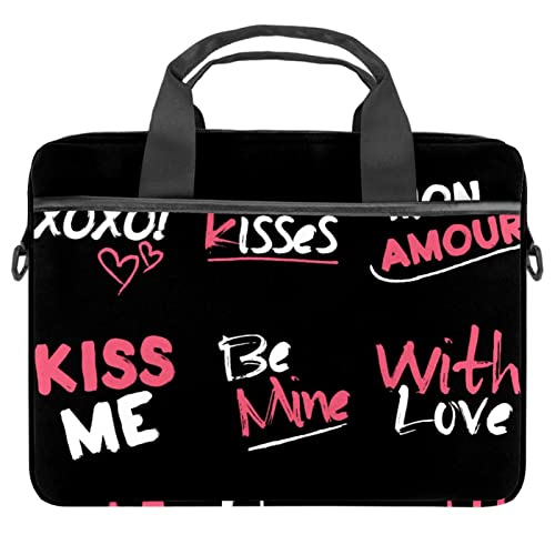 Dibujado a mano Lettering Love Set Laptop Hombro Messenger Bag Crossbody Maletín Messenger Sleeve...