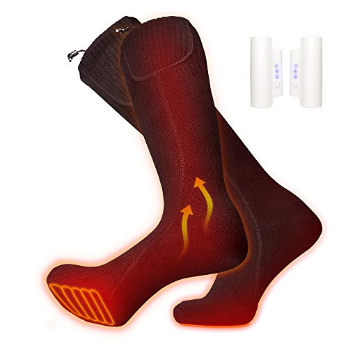 Uelfbaby Heated Socks Rechargeable Electric Socks Comfortable Thermal Socks Sport Outdoor Camping Hiking