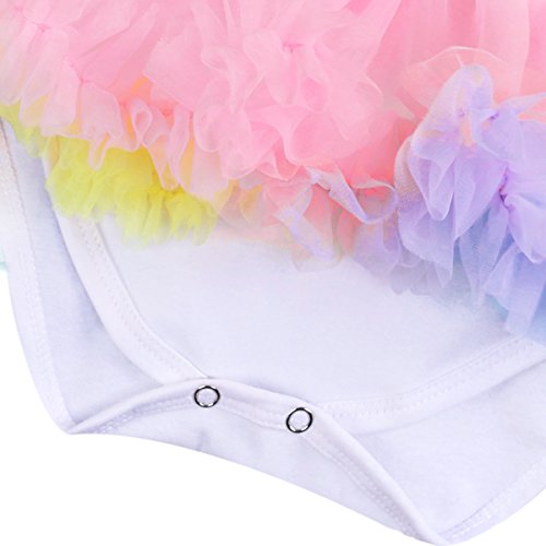 Baby Meisjes 1e Verjaardag Outfit Bloem Bodysuit Jurk Glanzende Eenhoorn Romper Tutu Rok Hoofdband Schoenen Kleding Set Cake Smash Peuter Prinses Party Tutu Foto Shoot Kostuum - Image 5