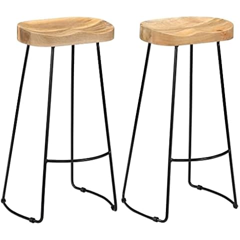 vidaXL Solid Mango Wood Gavin Bar Stools Set Cover