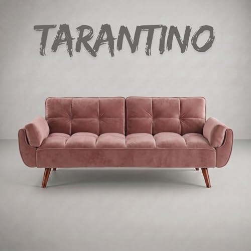 Image of Tarantino 3-Seater Convertible Sofa Cum Bed | Modern Tufted Upholstered Folding Sleeper Sofa for Living Room | High-Density Foam Comfort | Space Saving Couch Bed for Home (Blush Pink)