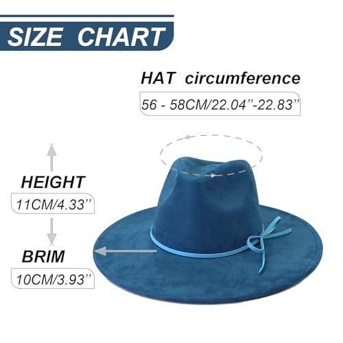 Image of Fedora Hats for Women Man with Big Wide Brim Classic Suede Panama Hat Western Outdoor hat