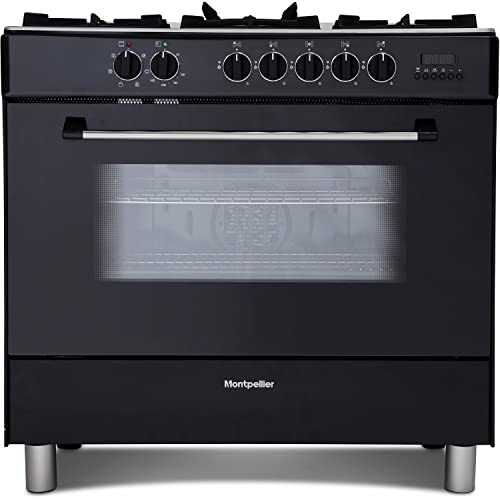 Montpellier 90cm Dual Fuel Range Cooker - Black