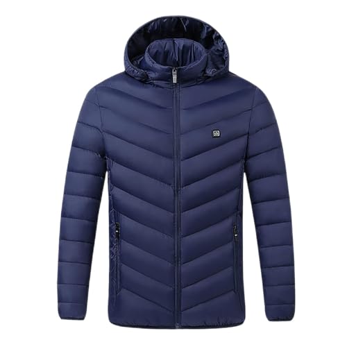 Image of Unisex Heated Down Warm Jackets Lightweight Long Sleeve Winter Coats Windproof Electric Insulated Heated Coat