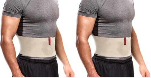 Image of ORTONYX Umbilical Hernia Belt for Men and Women 6.25 inch (Pack of 2) | Abdominal Binder With Hernia Support Pad /Post-Surgical Belly Band - Beige OX5241-L /XL