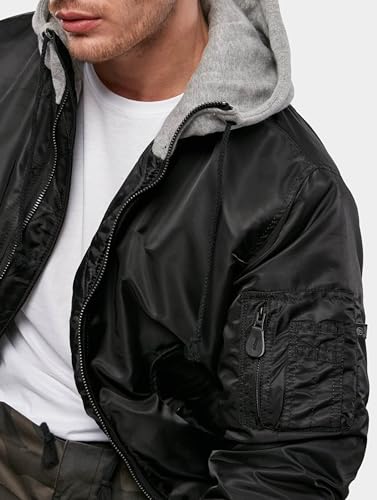Giacca Bomber Rockabilly Di Brandit - MA1 Sweathood - S A 5XL - Uomo - Nero/Grigio - 4