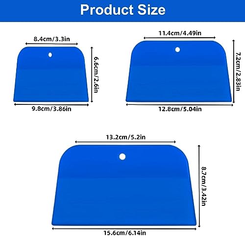 Image of Body Filler Spreaders,12 Pcs 4, 5, 6 Inch Automotive Body Fillers Hard Plastic Spreaders Auto Body Spreader for Applying Fillers Putties Glazes Caulks and Paint(Blue)