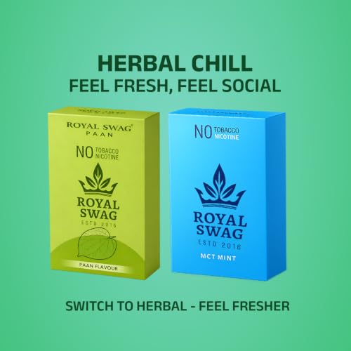 Image of ROYAL SWAG Paan And Mint Flavour Wellness Sticks 10 Sticks Each Pack of 2 Boxes Ayurvedic Herbal Blend Wellness Sticks