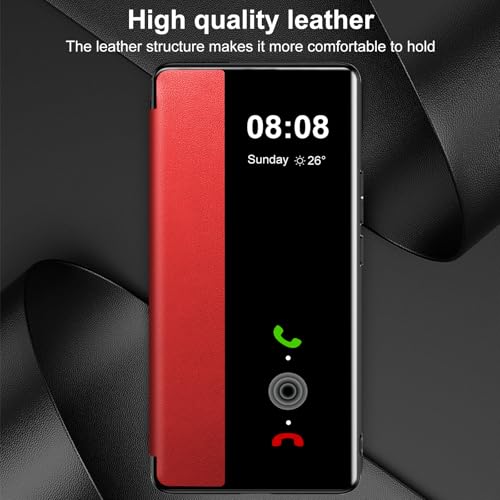 Étui pour Samsung Galaxy S25 FE antichoc rabat Clear View rouge