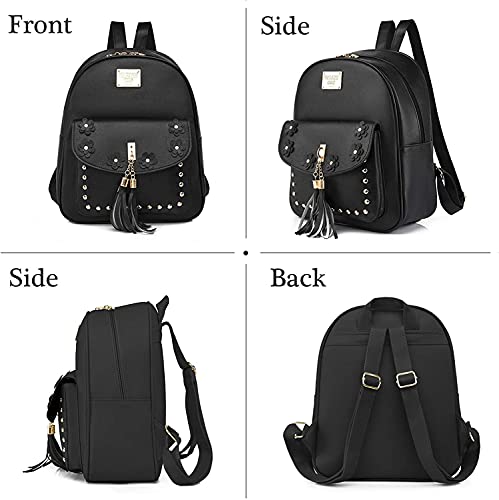 Image of floki Fashion Girls 3-PCS Fashion Cute Mini Leather Backpack sling & pouch set for Women
