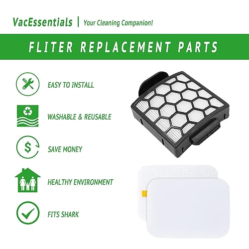 CU50WM ZU62 Filter Replacement Parts for Shark Navigator Pet Plus NV150 NV150C NV151 NV251 NV255 ZU51,Navigator Zero-M Self-Cleaning Brushroll Pet Pro ZU60 ZU62 ZU62C,2 HEPA+4 Foam&Felt Filters