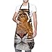 Fartuch z twarzą tygrysa kosmetyk fartuch kuchenny fartuch do makijażu nowoczesny modny damski fartuch wodoodporny regulowany fartuch kuchenny do pieczenia ogrodnictwa, wielobarwny, Rozmiar uniwersalny