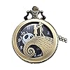 Zakhorloge, unieke schedel kerstthema zakhorloge met ketting fob horloge ketting heren dames cadeau (messing)