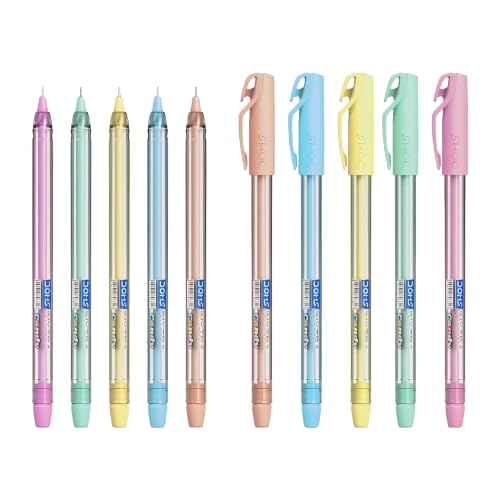 Image of Doms INXTRA CANDY 0.7mm Ballpen-Blue Ink-Pack of 5 | Soothing Transparent Multicolor Lightweight Body| Non-Fading & Quick Dry Ink| Comfortable Grip For Smooth Writing| For Daily Writing Use