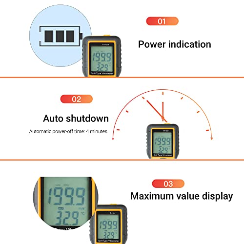 Walfront WAL FRONT3SVHK7NIM6 Vibration Meter, Split Type Digital Vibration Tester Vibration Analyzer Vibrometer Acceleration Sensor Gauge thumb #4