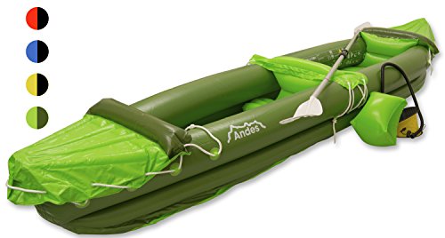 Andes Green Inflatable/Blow Up Two Person Kayak/Canoe With Paddle Water Sports