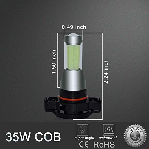 image for Alla Lighting New 5201 5202 LED Fog Lights Bulbs, 8000K Ice Blue Super