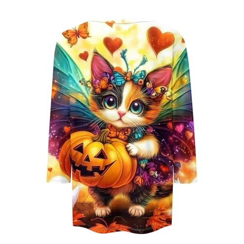 Cute Funny Halloween Shirts for Women Plus Size 3/4 Length Long Sleeve Womens Tops Witch Gothic Renaissance Shirt