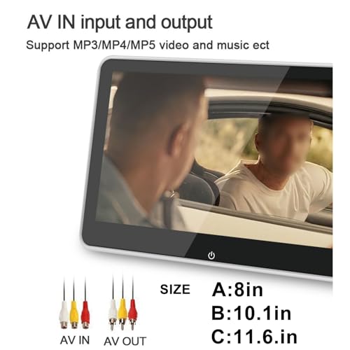 Pantalla para reposacabezas de coche 1080p con luces de 7 colores y lector USB 2