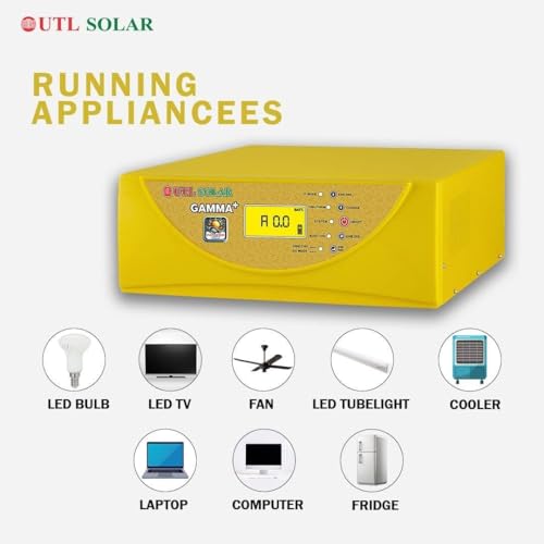 Image of UTL Gamma Plus 1012 MPPT Solar Hybrid Inverter for Home Office & Shops | Pure Sinewave | LCD Display | Easy Installation | 2 Yrs Warranty (1kVA 12V)