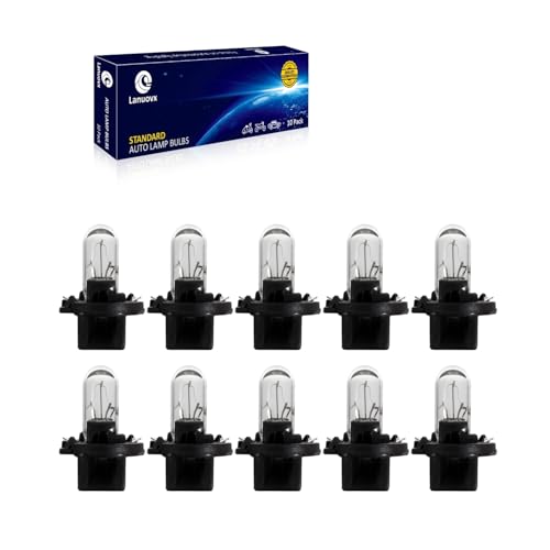 Lanuovx 10Pack PC74 2721 T5 Bulb,14V 1.4W T-1.75 Shape Interior Dome Map Dashboard Indicator Instrument Panel Gauge Cluster Lamp Lights