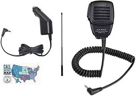 Yaesu FT-70DR Accessory Bundle - 4 Items - Includes Yaesu SSM-17A Speaker Mic, SDD-13 Cigarette Lighter Power Adapter, Diamond High Gain HT Antenna and Ham Guides TM Quick Reference Card