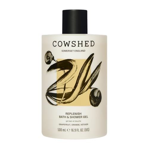 Image of Cowshed Bath & Shower Gel (500ml) Replenish Body Wash for Women, Energising Grapefruit & Vetiver | Natural Body Wash, Sulfate & Silicone Free