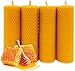 Produktbild LAMARE Bienenwachskerze Honigwabe 100% Natürlich (4 Einheiten - 15 cm Länge - 4,5 cm Durchmesser) - OHNE PARAFFINE - Honigkerzen - Handgefertigt 100% Handwerklich.