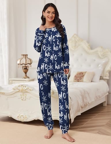 Image of Ekouaer Pajamas Set for Women Soft Comfy Pjs Sets Long Sleeve Sleepwear Loungewear S-XXL