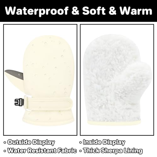 qikqik Toddler Gloves Waterproof Baby Winter Mittens Toddler Snow Mittens Baby Glove Warm Kids Winter Gloves for Boys Girls2