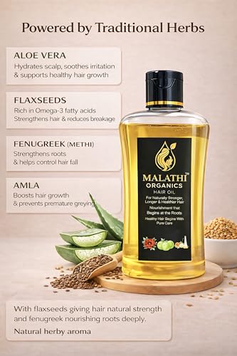 Image of Hair Oil, Infused with Nutrient-Rich Botanicals Coconut Oil, Flaxseed, Marshmallow Root, Aloe Vera, Hibiscus, Amla & Fenugreek Extracts,For Stronger & Healthier Hair(500 ml).