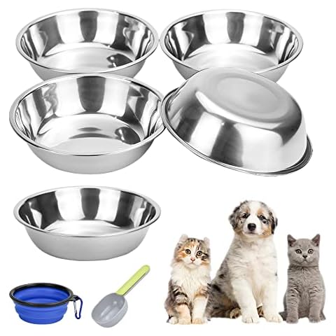 Pack of 5 Stainless Steel Cat Bowls Cover