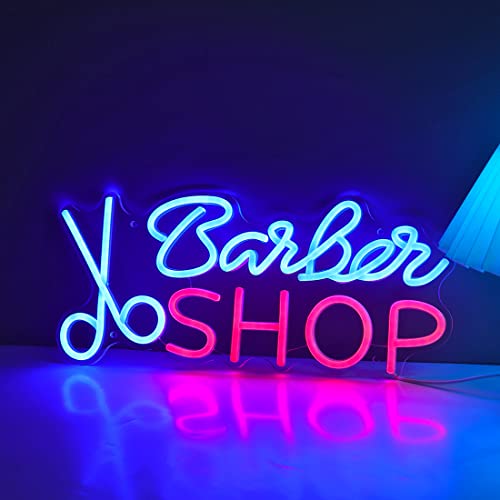 Image of Planzo Barber Shop LED Neon Light Sign Hair Salon Studio Store Wall Decor | Business Beauty Salon Neon Sign Light Wall Decor, Hairdresser Birthday Christmas Store Opening Gift, 15.75 inch x7.09 inch,USB