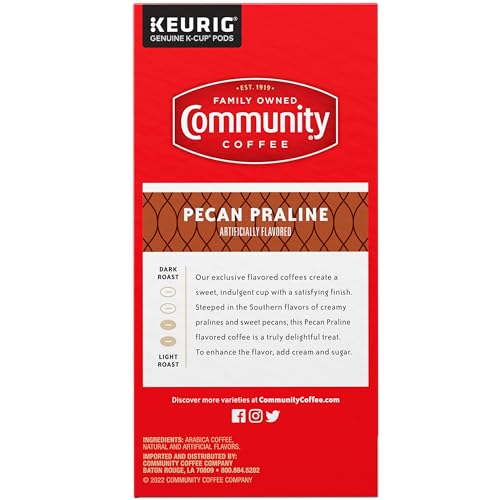 Image of Community Coffee Pecan Praline Medium Roast Single Serve Keurig K-Cup Pods 32 ct Box