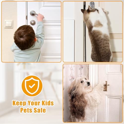 Door Lever Locks, 2 Pack Baby Proofing Door Handle Locks, Adhesive Child Safety Door Handle Locks Prevents Toddlers From Opening Doors