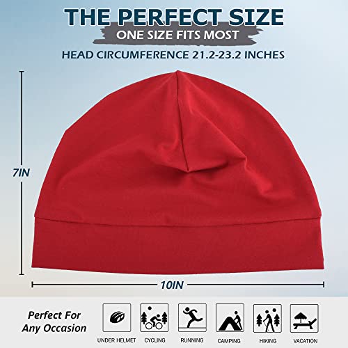 Image of Headshion Cotton Skull Caps for Men Women,2-Pack Lightweight Beanie Sleep Hats Breathable Helmet Liner
