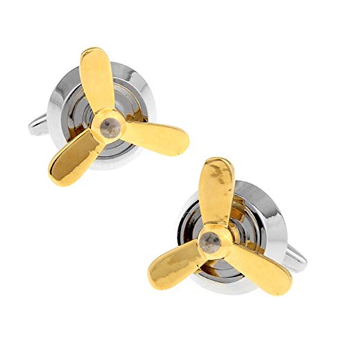 Mancuernillas clásicas para hombre KnBoB en plata y oro miniatura 1