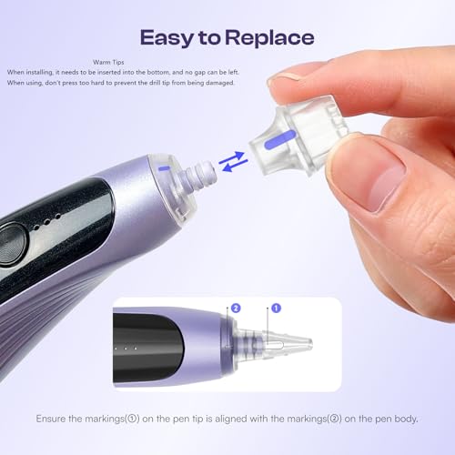 Image of Caydo Electric Diamond Art Pens with Light, Purple, Diamond Art Tool, EP4 | No Wax Need, Wireless, 3 Adjustable Suction Levels, 4Pcs Replaceable Tips, Ergonomic Design, Diamond Painting Pen For Adults