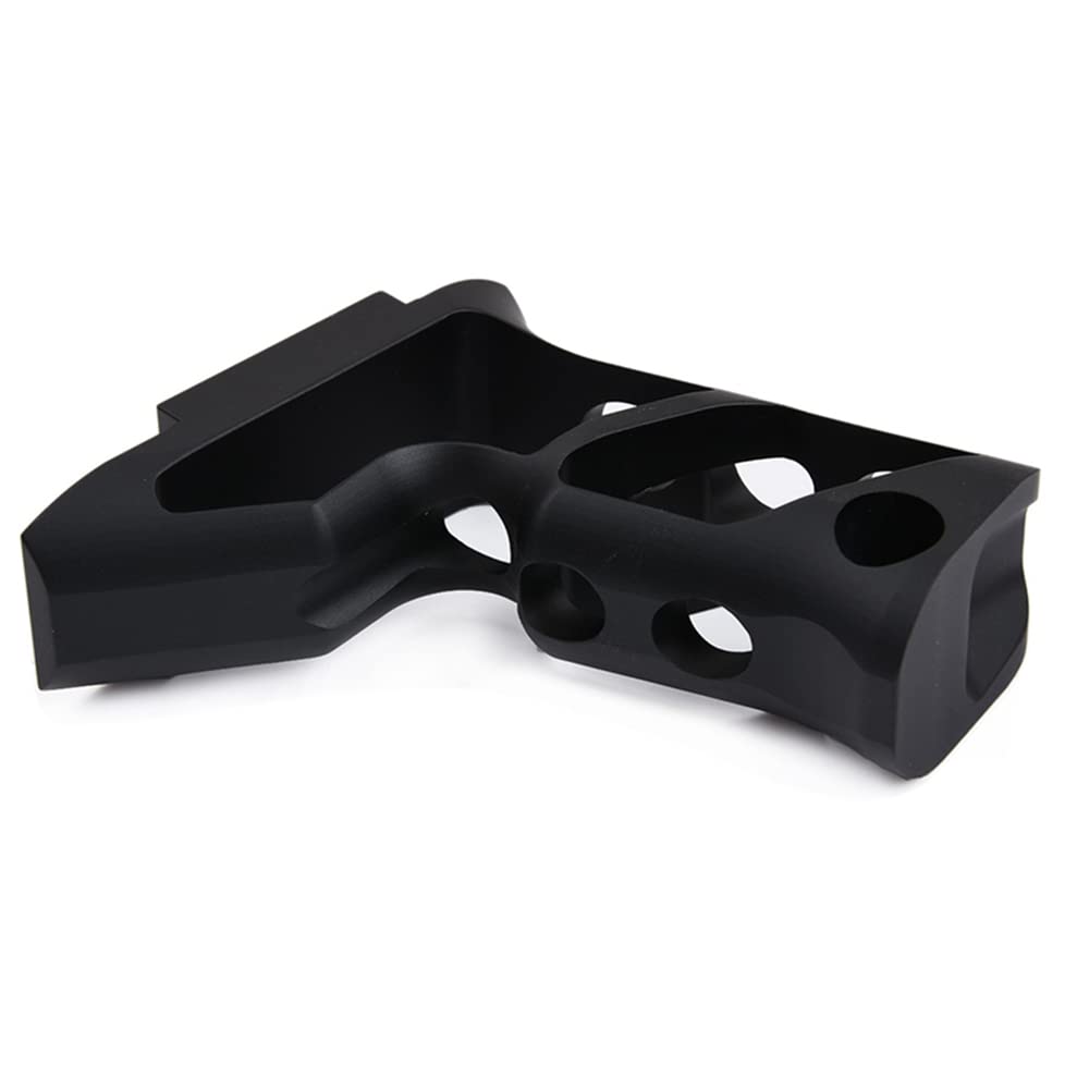 CNC vertikaler Griff Foregrip,Airsoft Frontgriff Vertikaler Vordergriff Taktischer Aluminium Langgewinkelter Airsoft-Griff Handstopp-Vordergriff für 20mm Picatinny-Schienensystem (Schwarz)