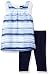 Nautica Baby Girls' Stripe Chiffon Top with Capri Legging Set, Navy, 12 Months