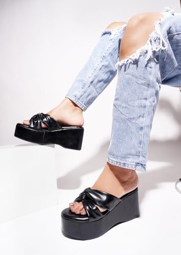 Image of TRYME Casual and Classy Light Weight Comfortable & Trendy Party Platform Heel Sandals for Girls & Women