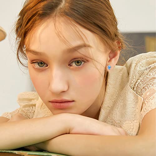 Sea Turtle Earrings,Sterling Silver Hawaiian Beach Themed Stud Earrings Turtle Dangle Blue Opal Ocean Jewelry Gifts for Women Girlfriend4