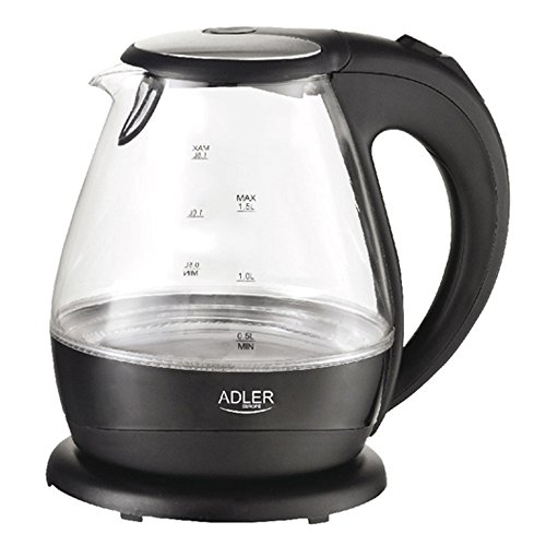 Adler AD 1224 Wasserkocher 1,5 L, schwarz/transparent Adler AD 1224 Wasserkocher 1,5 L, schwarz/transparent