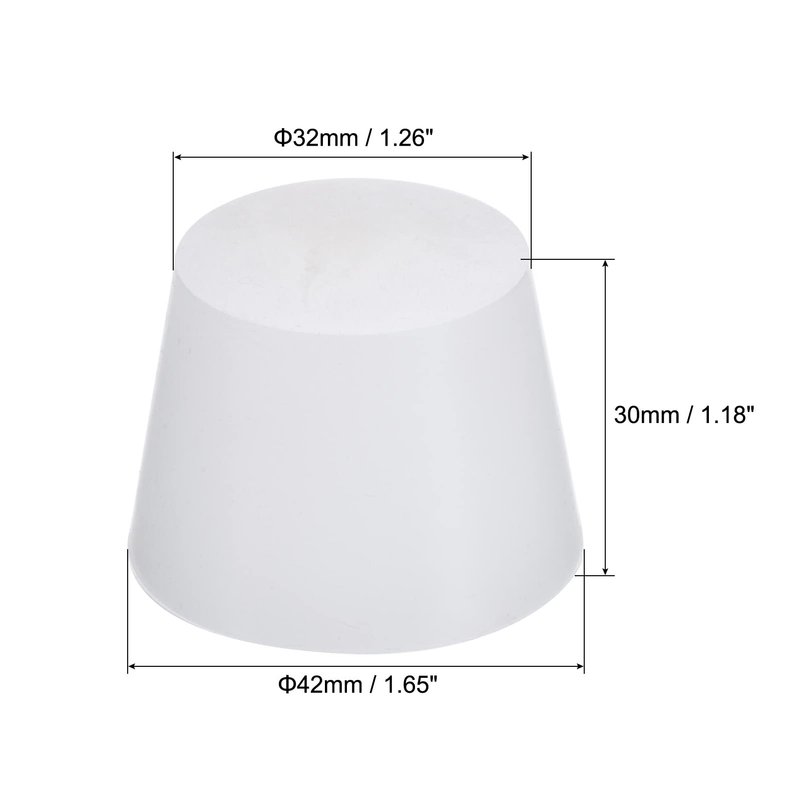 sourcing map Silicone Caoutchouc Conique Bouchon 32mm à 42mm Solide Blanc pour Revêtement par Poudre Peinture Anodisation Placage Sablage Laboratoire Usage 2 Pièces