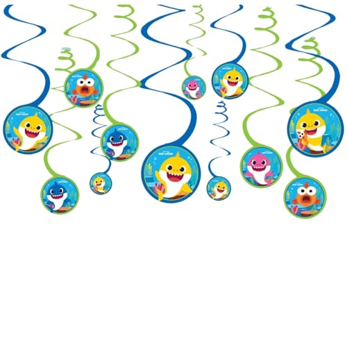 Amscan Baby Shark Spiral Decoration with Cutouts - 5" | Assorted ...