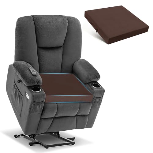 Tromlycs Chair Seat Cushions for Recliners Gel Memory Foam Extra Large Chair Cushions for Seniors 20 x 20 x 3 Inch Brown