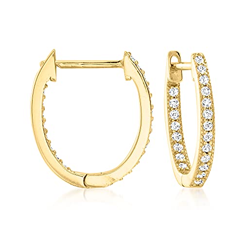 Ross-Simons Mother-Of-Pearl and .77 ct. t.w. White Topaz Removableflower Hoop Drop Earrings in 18kt Gold Over Sterling4