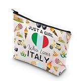 XYANFA Bolsa de viaje de Italia, bolsa de viaje italiana, regalo de vacaciones de Italia que ama a Italia, bolsa de maquillaje para amantes de Italia, bolsa con cremallera, que ama ITALIA, Moda
